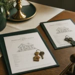 Dos pólizas distintas sobre una mesa de comedor, con dos juegos de llaves al lado